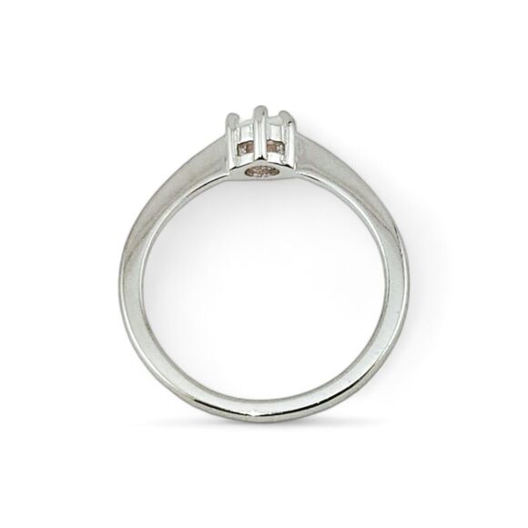 Sterling Silver 925 Round White Lab Opal Ring - Picture 3 of 4